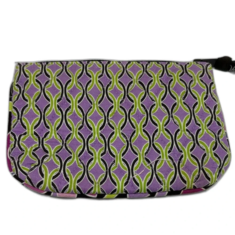 Vera Bradley Stylish Patterned Cosmetic Bag in Purple and Green